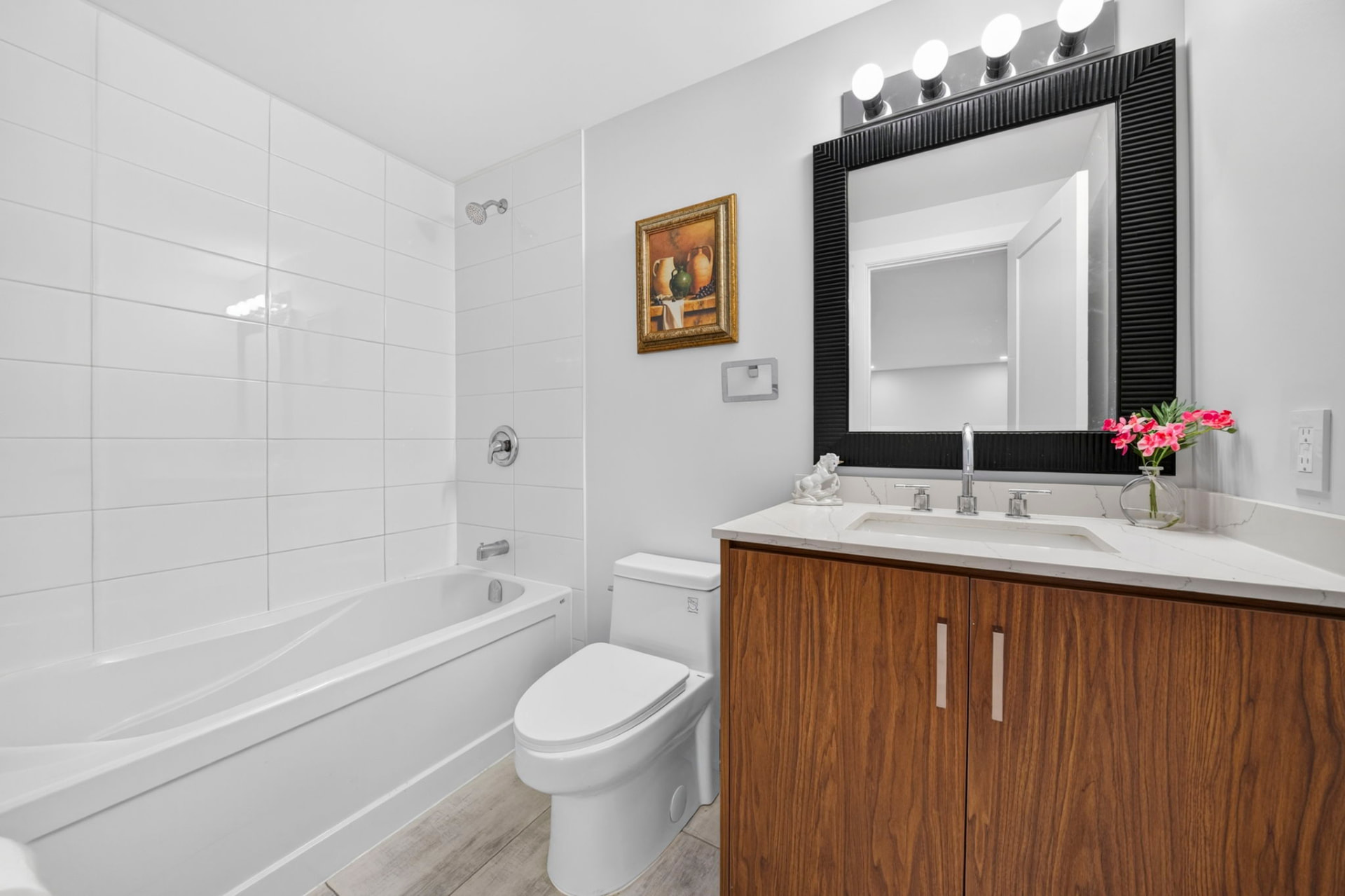 Lower-level four-piece bathroom